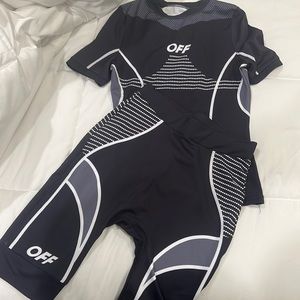 Off white Inspired swim/ athletic outfit